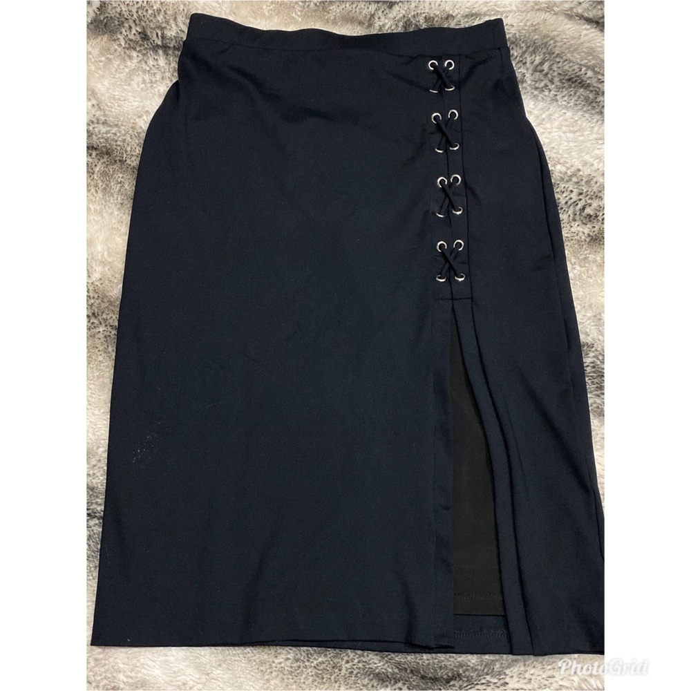 Bebe black long skirt with slit